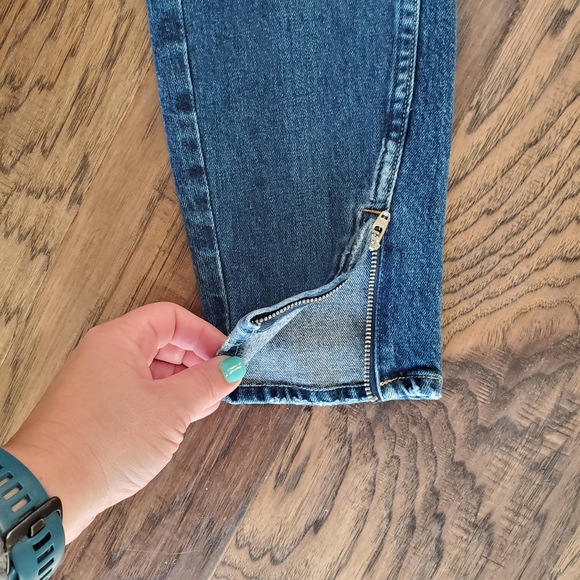 Anthropologie Jeans Amo Twist Zip Sapphire Mid Rise Zipper Ankle Denim Skinny 29 - Picture 4 of 5